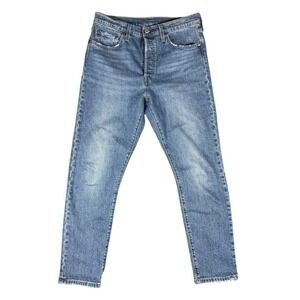 Levis 501 S Skinny Jeans Womens Medium Wash Blue High Rise Button Fly 30x28
